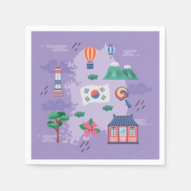 nine korean culture icons napkin (Front)