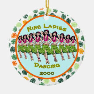 Nine Ladies Dancing - Custom year Ceramic Orname Ceramic Tree Decoration