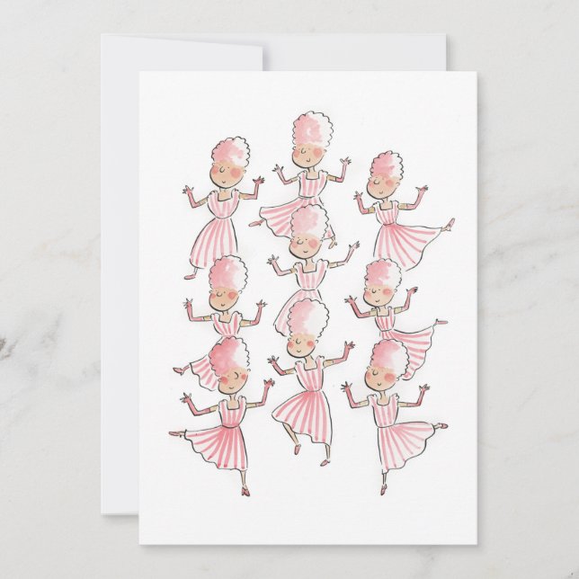 Nine Ladies Dancing Invitation (Front)