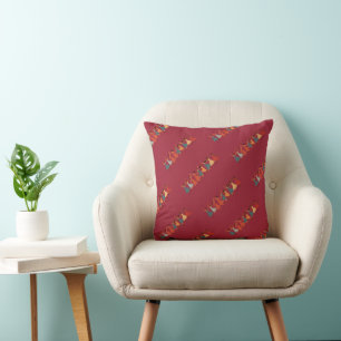 Nine Ladies Dancing Mid-Century Retro Cut-Out 2 Cushion