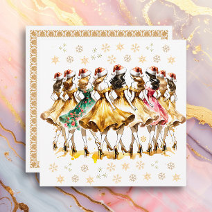 Nine Ladies Dancing   Twelve Days of Christmas Holiday Card