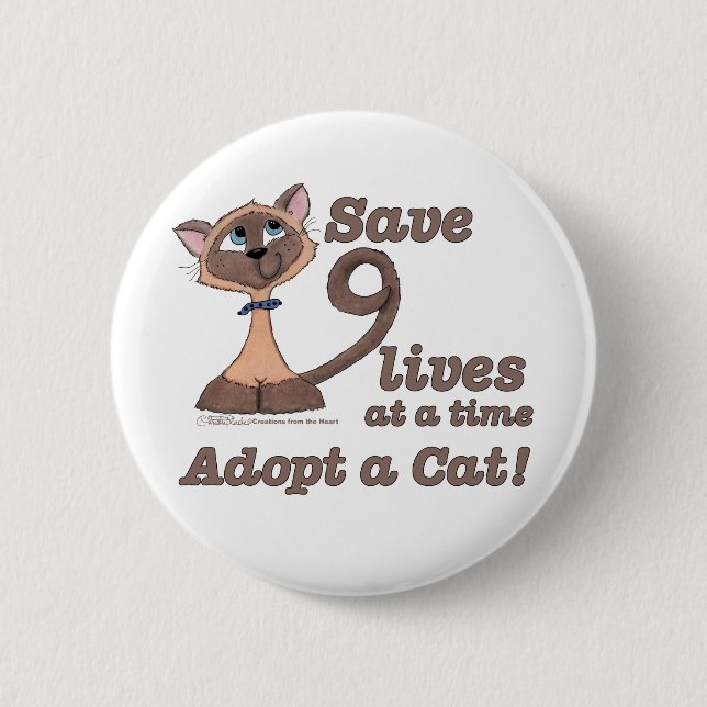 Nine Lives 6 Cm Round Badge (Front)