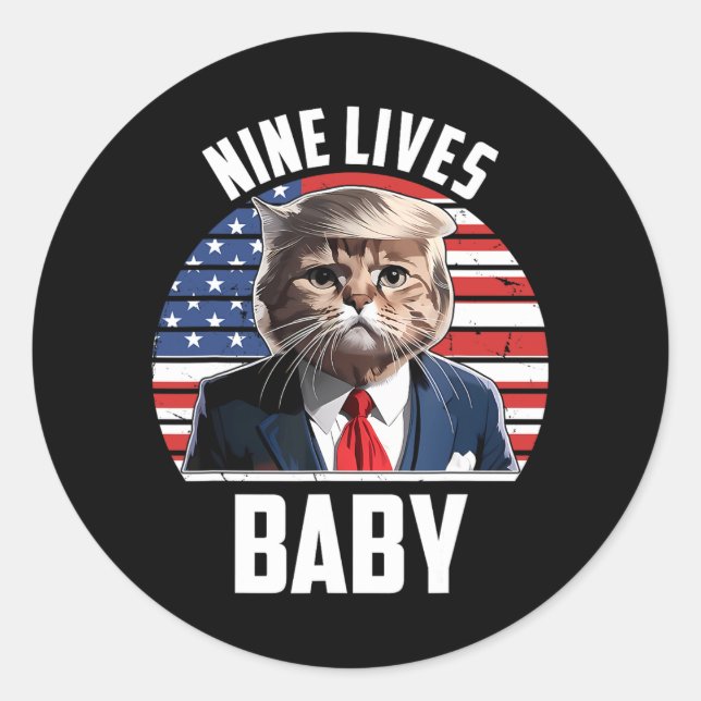 Nine Lives Ba  Classic Round Sticker (Front)