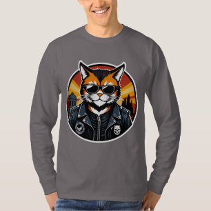Nine Lives Club – Vintage Cool Cat Biker T-Shirt