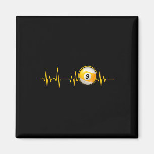 Nine Ll Pool Heartbeat Cut Billiards Snooker Pool Magnet