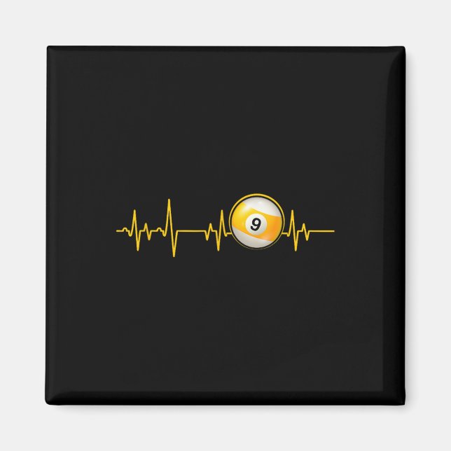 Nine Ll Pool Heartbeat Cut Billiards Snooker Pool  Magnet (Front)