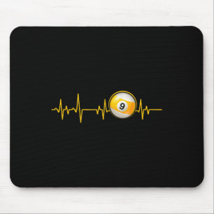 Nine Ll Pool Heartbeat Cut Billiards Snooker Pool Mouse Pad