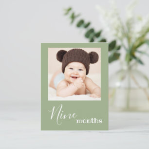 Nine Month Photo First Birthday Banner Card