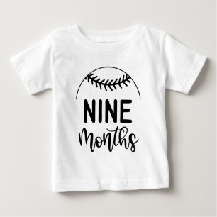 Nine Months Baseball Baby Milestone - Baby T-Shirt