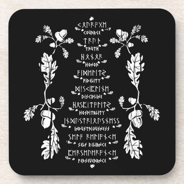 Nine Noble Virtues Coaster Set of 6 (Front)