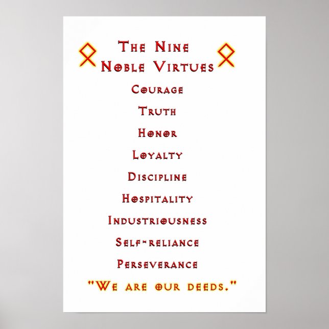 Nine Noble Virtues Poster (Front)