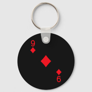 Nine of Diamonds Costume Halloween Deck of Cards Key Ring