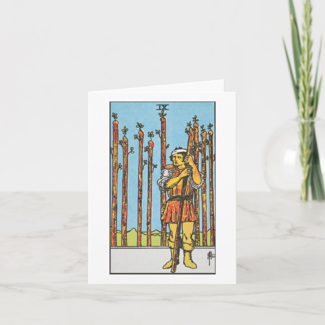 Nine of wands - Rider Waite Smith tarot Card (Front)