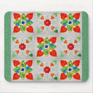 Nine Patch Heart Quilt Mouse Pad
