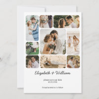 Nine Photo Collage Couple Simple Save The Date