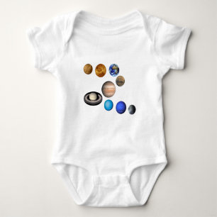 Nine Planets in the Solar System Baby Bodysuit