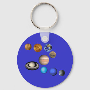 Nine Planets in the Solar System Key Ring