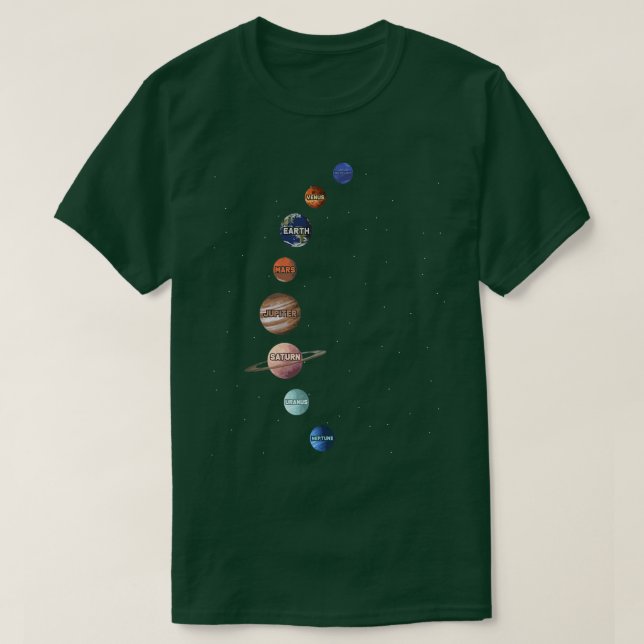 Nine Planets Science Outer Space Science Fan Premi T-Shirt (Design Front)