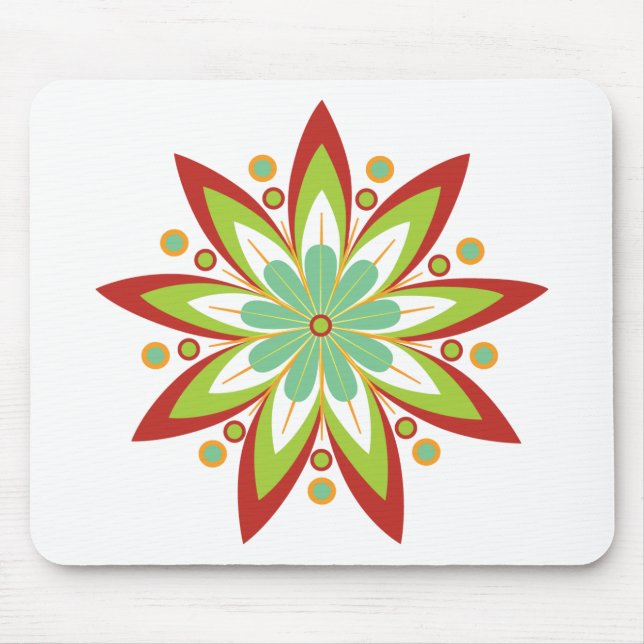 Nine pointed star flower mouse pad (Front)