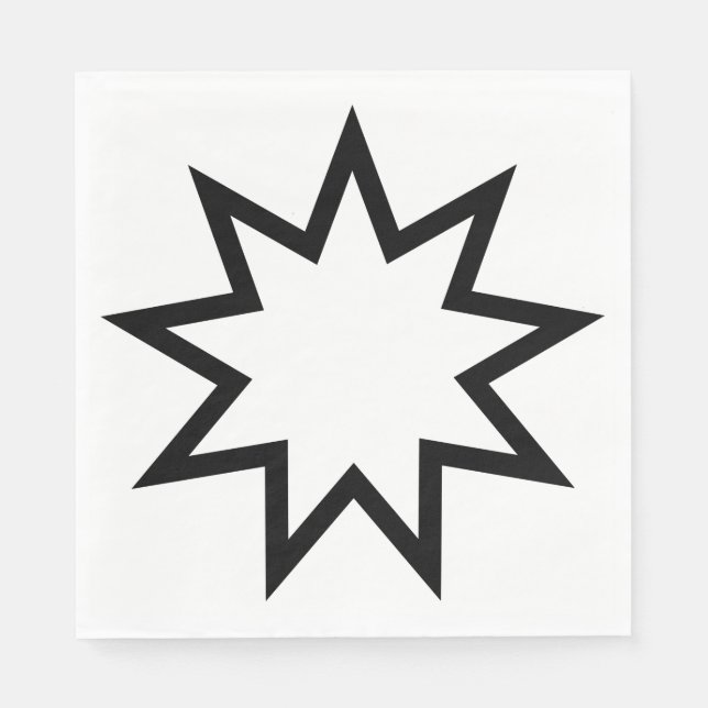 Nine-Pointed Star (Symbol of the Bahai Faith) Napkin (Front)