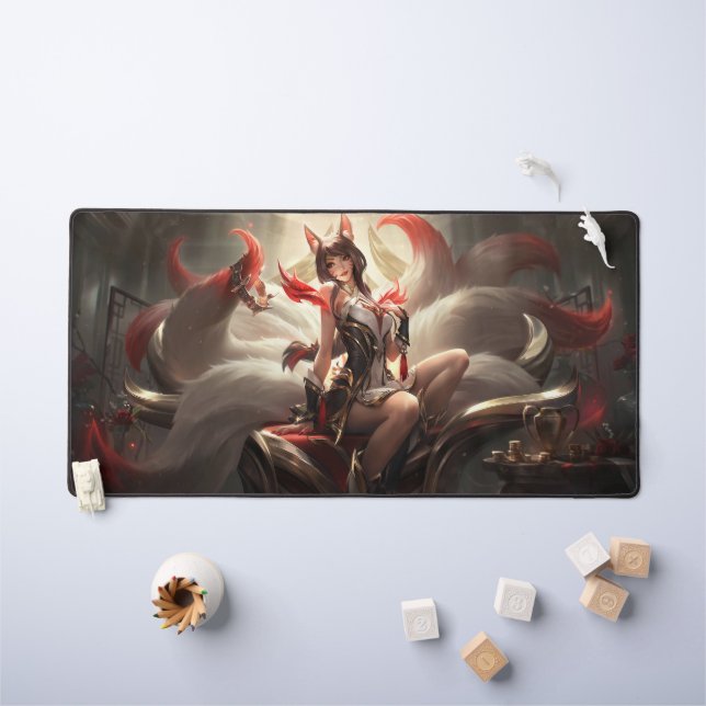 Nine Tail Fox Deskmat | Customisable Desk Mat (Kids Table)