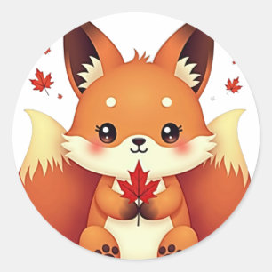 Nine-Tail Kitsune Classic Round Sticker