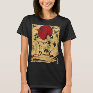 Nine Tailed Fox Japanese Retro Raglan T-Shirt