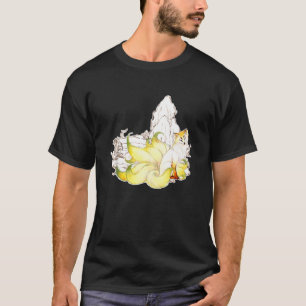 Nine Tailed Fox Traditional Japanese Painting Styl T-Shirt