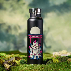 Nine-Tailed Kitsune Fox- Japanese Yokai Water Bottle