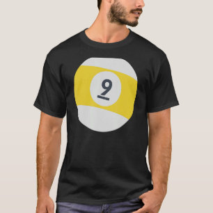 Nine, Team Number 9 Lucky Yellow Ball Billiards Po T-Shirt