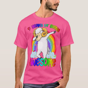 Nine Year Old Birthday Goat Dabbing Awesome Girl K T-Shirt