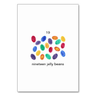 Nineteen jelly beans custom number flashcards table number
