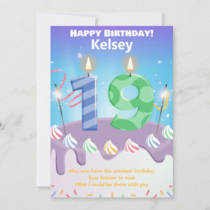 Nineteen year old Happy Birthday card