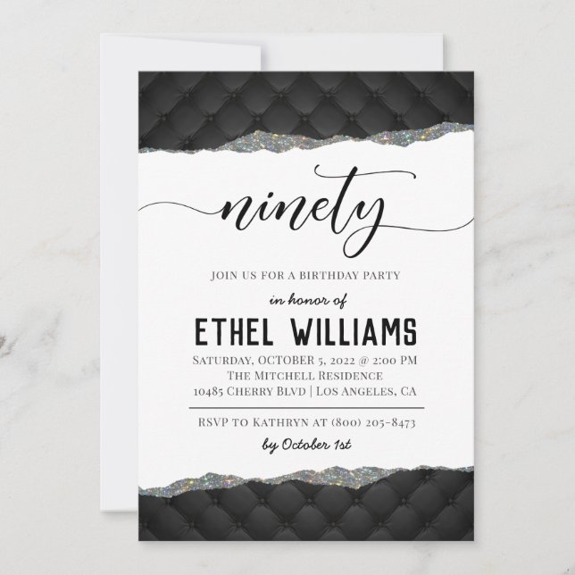 Ninety Diamond Birthday Invitation (Front)