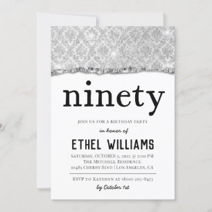 Ninety Diamond Birthday Invitation