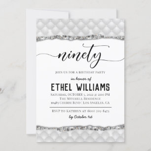 Ninety Diamond Birthday Invitation