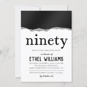 Ninety Diamond Birthday Invitation
