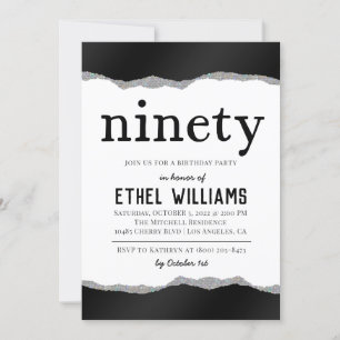 Ninety Diamond Birthday Invitation