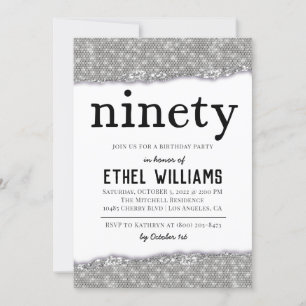 Ninety Diamond Birthday Invitation