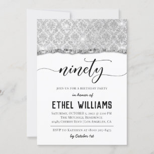 Ninety Diamond Birthday Invitation