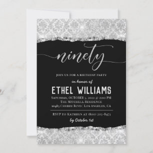 Ninety Diamond Birthday Invitation