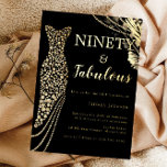 Ninety & Fabulous Elegant Gold Dress 90th Birthday<br><div class="desc">Ninety & Fabulous Elegant Gold Dress 90th Birthday Foil Invitation
See other invitations in our Niche and Nest Store</div>