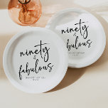 Ninety & Fabulous Minimal 90th Birthday Party Paper Plate<br><div class="desc">This is a Ninety & Fabulous Minimal Minimalist Black White 90th Birthday Party Paper Plates!</div>