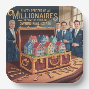 Ninety Percent Of All Millionaires Paper Plate