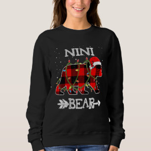 Nini Bear , Red Buffalo Plaid Mum Bear Pajama Sweatshirt