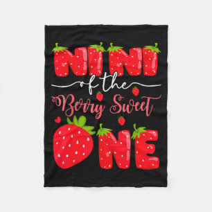 Nini Of The Berry Sweet One 1st Birthday Strawberr Fleece Blanket