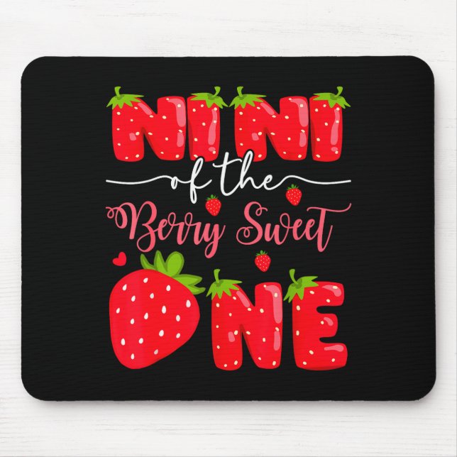 Nini Of The Berry Sweet One 1st Birthday Strawberr Mouse Pad (Front)