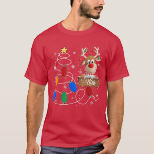 Nini Reindeer Lights Christmas Tree Cute Christma T-Shirt