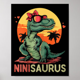 Ninisaurus Dino Dinosaur Nini-saurus T-rex Mother' Poster