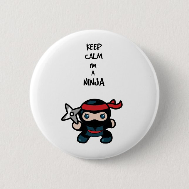 Ninja 6 Cm Round Badge (Front)